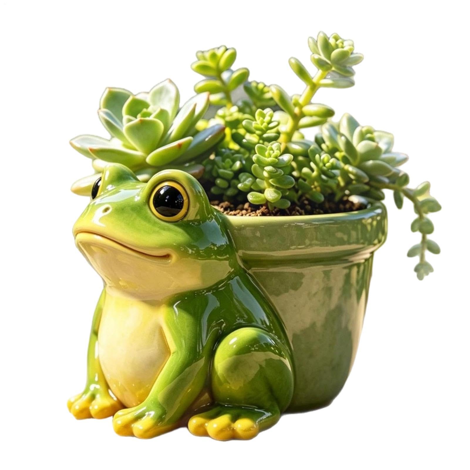 Pot de fleurs grenouille en résine pour décorer votre balcon ou terrasse
