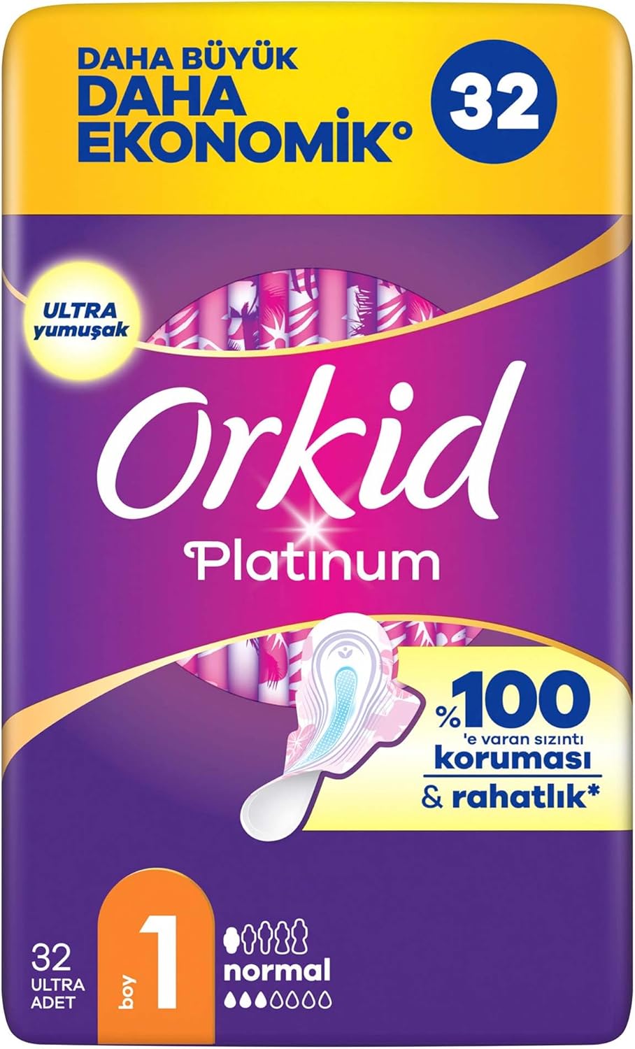 Orkid Platinum Hijyenik Ped Normal (Boy 1) 32 Adet Ped