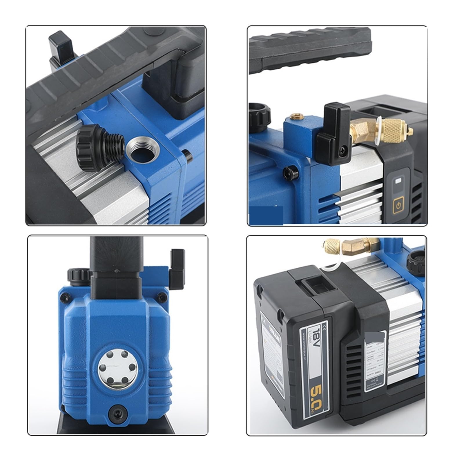 Set pompa a vuoto, Pompa for vuoto a batteria al litio Silenziosa piccola VRP-2DLi VRP-2SLI Ricarica mini pompa for vuoto senza spazzole CC a doppio stadio da 1 litro per HVAC Aria condizionata Refrig