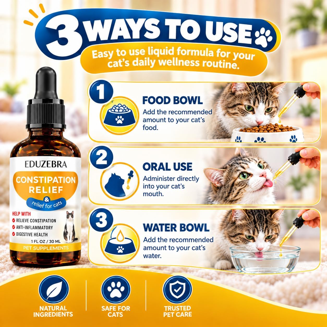 Cat Constipation Relief, Cat Stool Softener, Herbal Laxative for Cats thumbnail