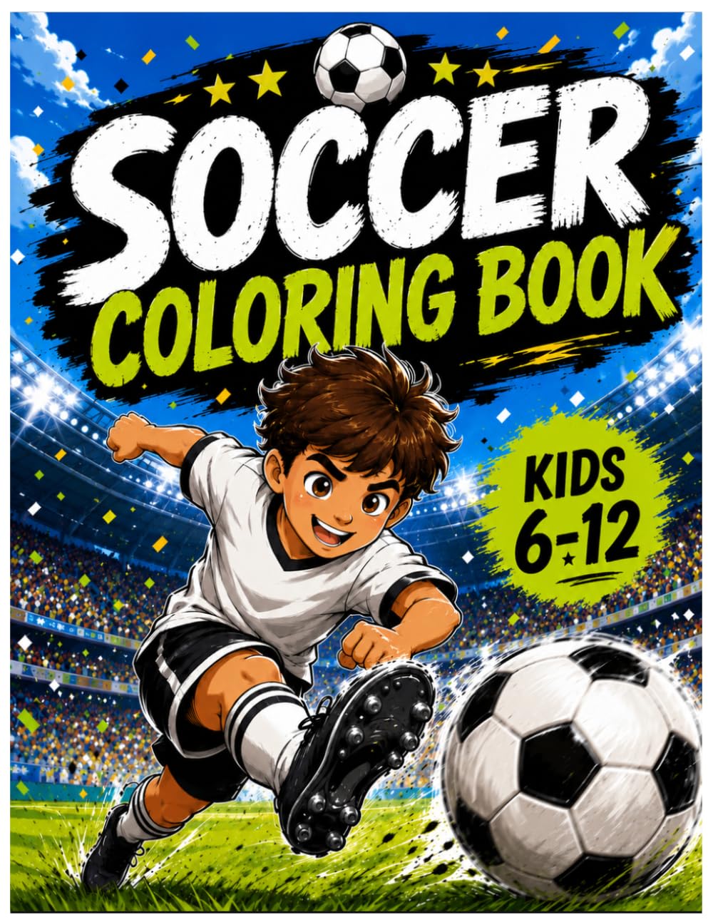Soccer Coloring Book for Kids 6–12: Action, Goals, Fans, Stadiums, and Big Soccer Dreams!