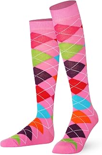 unisexo Rodilla alta Calcetines de Argyle Hecho con algodón peinado extra fino