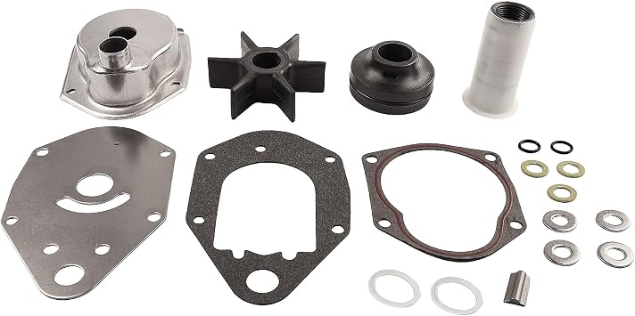 812966A12 Water Pump Impeller Repair Kit with Housing Compatible for Various Mercury Mariner Force Quicksilver Outboard 30 40 50 55 60 70 75 HP 4 Stroke EFI 46-812966A11 46-812966A12