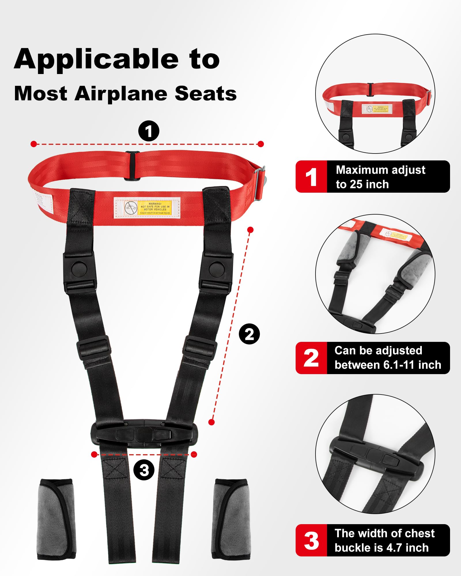 Arnés de seguridad para aviones infantiles, accesorios de viaje para niños y bebés