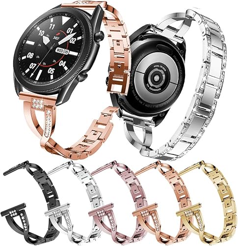 Miniatura 7 de Correas de repuesto para Samsung Galaxy Watch 3 de 1.772 in SM-R840 para mujeres y hombres, 0.866 pulgadas de liberación rápida de acero inoxidable