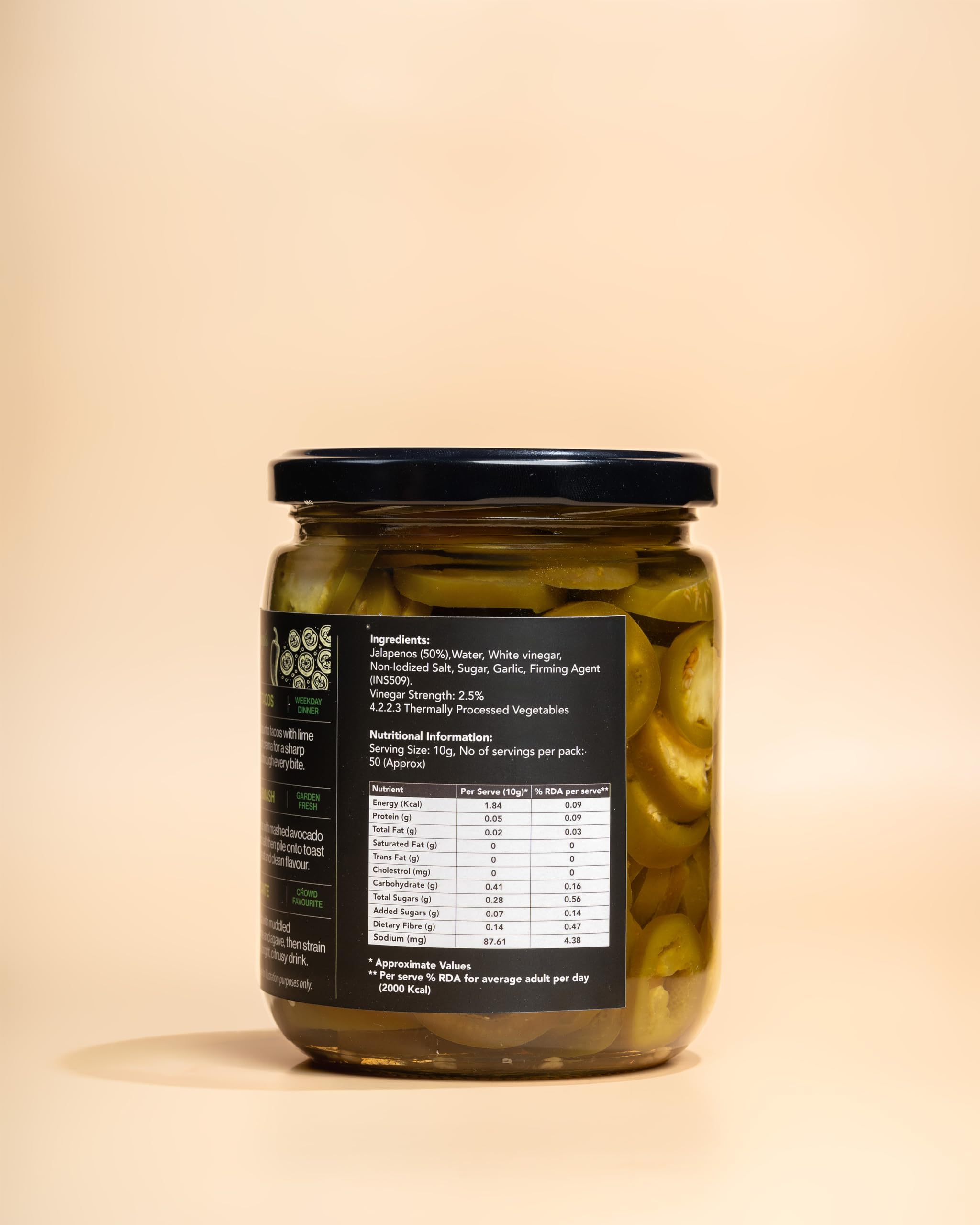 SANGI'S KITCHEN Sliced Jalapenos 500g - Mexican Style Pickled Jalapenos in White Vinegar | Heat Forward & Clean | Ready to Eat | For Tacos, Burgers & Cocktails | Glass Jar 2