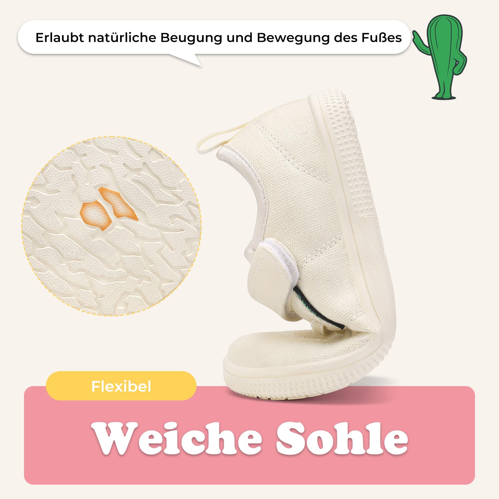 SAGUARO Barfußschuhe Mädchen rutschfeste Barfuß Hausschuhe mit Breite Zehenbox & Zero-Drop-Sohle,Gr.25-35