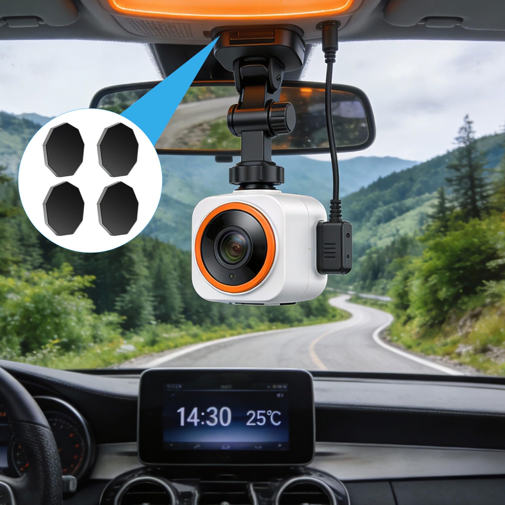 4 Pcs for Garmin Dash Cam Mount Adhesive Pads,Windshield Adhesive Metal Piece Replacement for Garmin Low-Profile Magnetic Mount for Dash Cam Mount 45/46/47/55/56/57/65W/66W/Tandem/Speak Plus Part — view 7