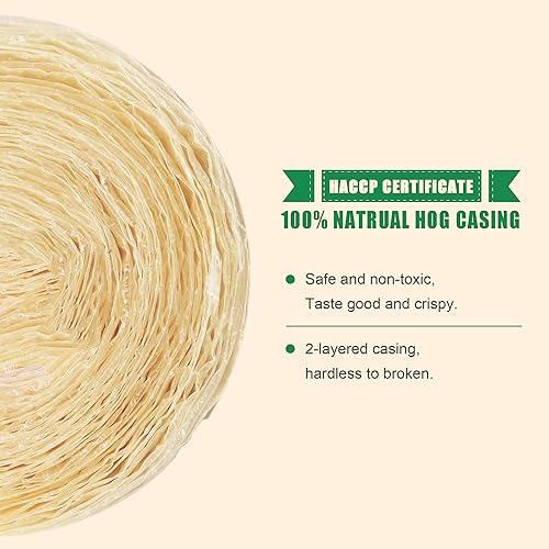 Miniatura 2 de Cubierta de salchicha natural de secado comestible, tripas de salchichas para salchichas caseras sabrosas jamón, salchicha de desayuno, salchicha