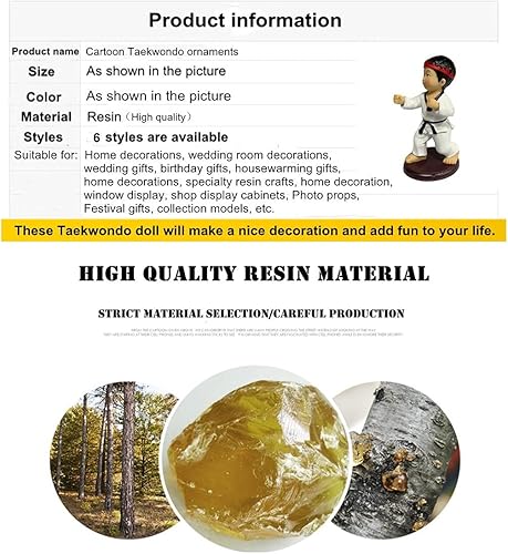 Miniatura 3 de Figura de resina para decoración de escritorio para el hogar, divertida escultura de rana verde, figura de karate, figura de gato sin pelo, gran