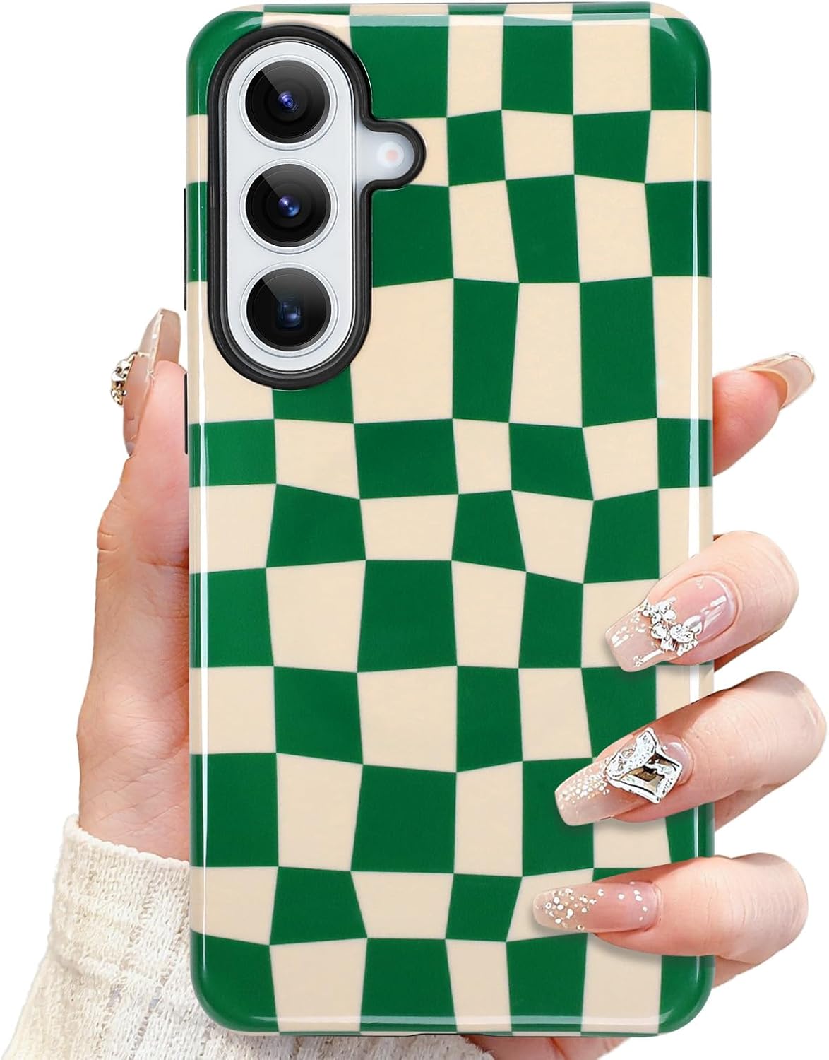 SOKAD Magnetic Sage Floral Phone Case for Samsung Galaxy S26 Ultra, Vintage Flower Pattern Compatible with Magsafe Glossy Protective Case Cover with Screen Protector for Girls Women, Green