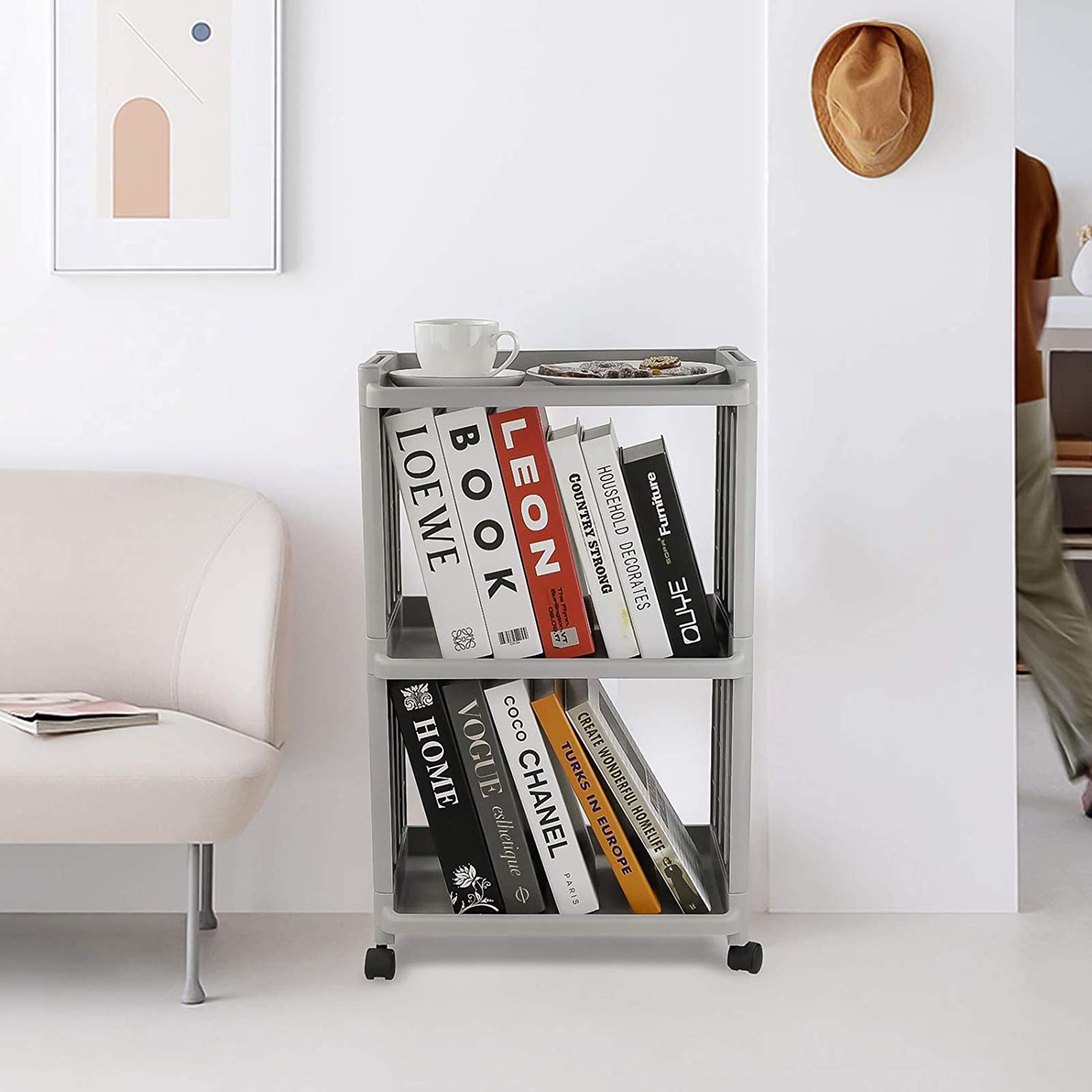 Ylnailky Rollwagen Mit 3 Ebenen - Mobiler Servierwagen Für Küche, Bad & Wohnzimmer