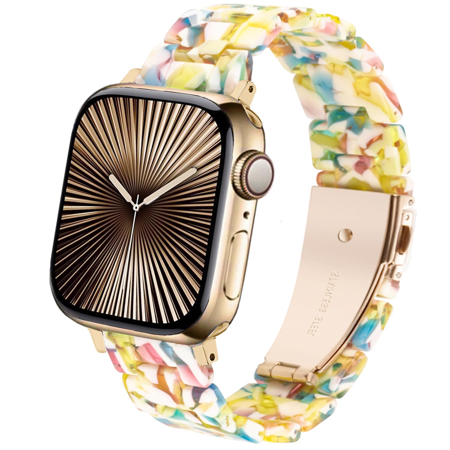 DEALELE Bands Compatible with Apple Watch 49mm 46mm 42mm 45mm 41mm 44mm 40mm 38mm, Colorful Resin Replacement Strap for iWatch Series 10/9 / 8/7 / 6/5 / 4/3 / Ultra/SE Women Men — view 21