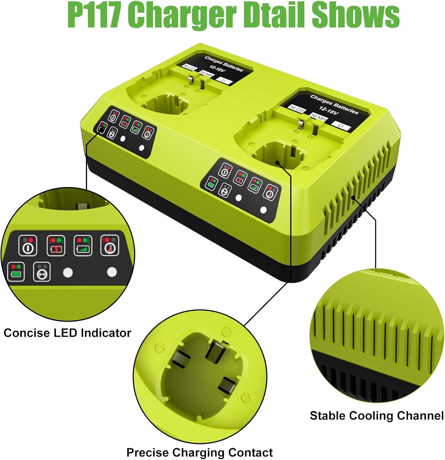 2X 18V 5,5Ah Batteries de Remplacement pour Ryobi One+ Chargeur Double Port 6A Compatible avec Ryobi P108 RB18L50 RB18L25 RB18L40 RB18L20 RB18L15 RB18L13 P102 P103 P104 P105 P106 P107