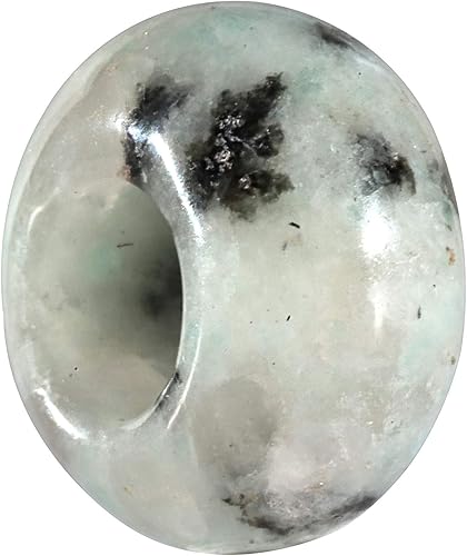 Miniatura 2 de Amogeeli Rondelle - Cuentas de piedra de agujero grande para hacer joyas, cuentas sueltas europeas, paquete de 15