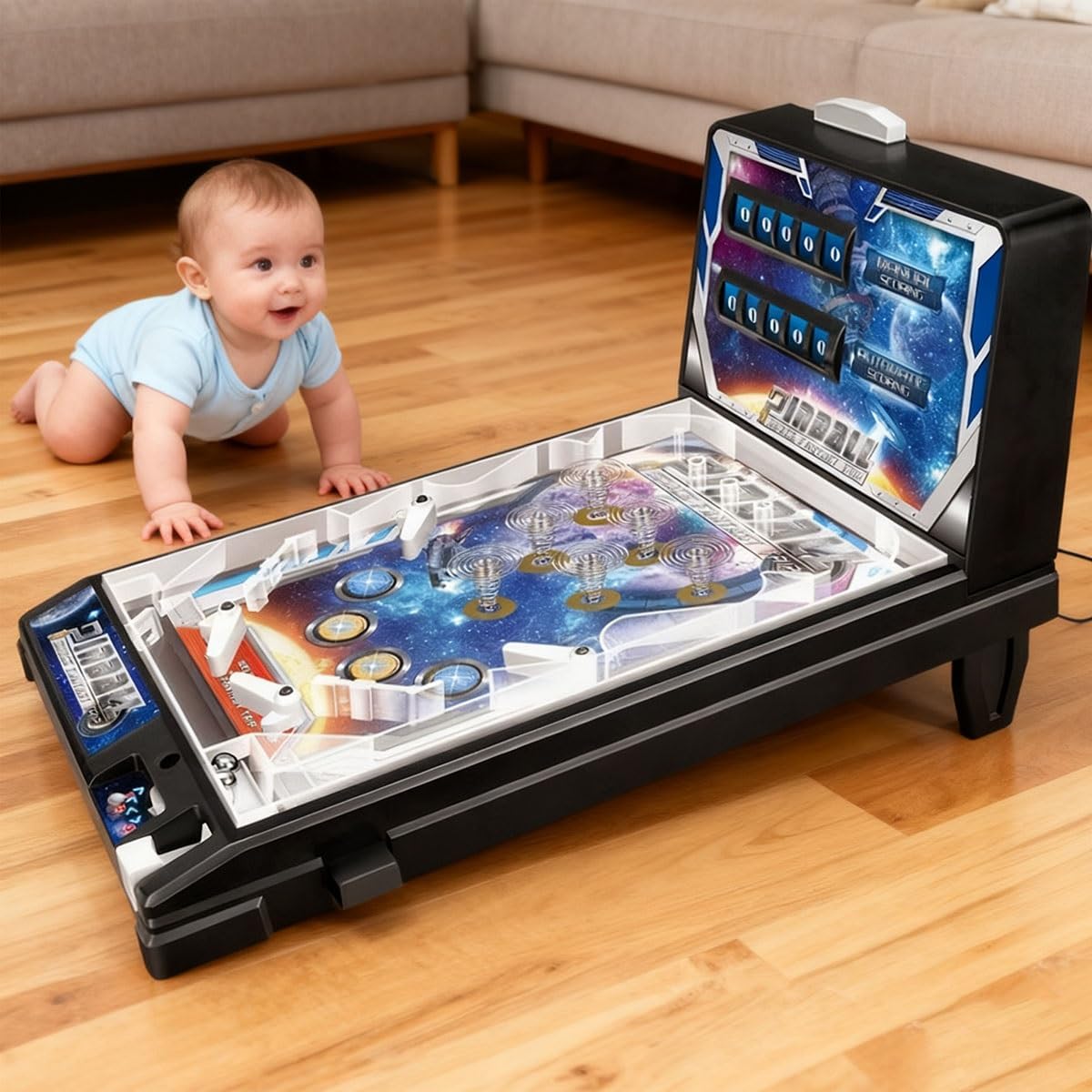 Pinball Machine Kids on Legs Ages Mini Pinball Stadium Game for Kids Tabletop Arcade Classic Retro Toy with Sports Theme for Boys and Girls Age 3+