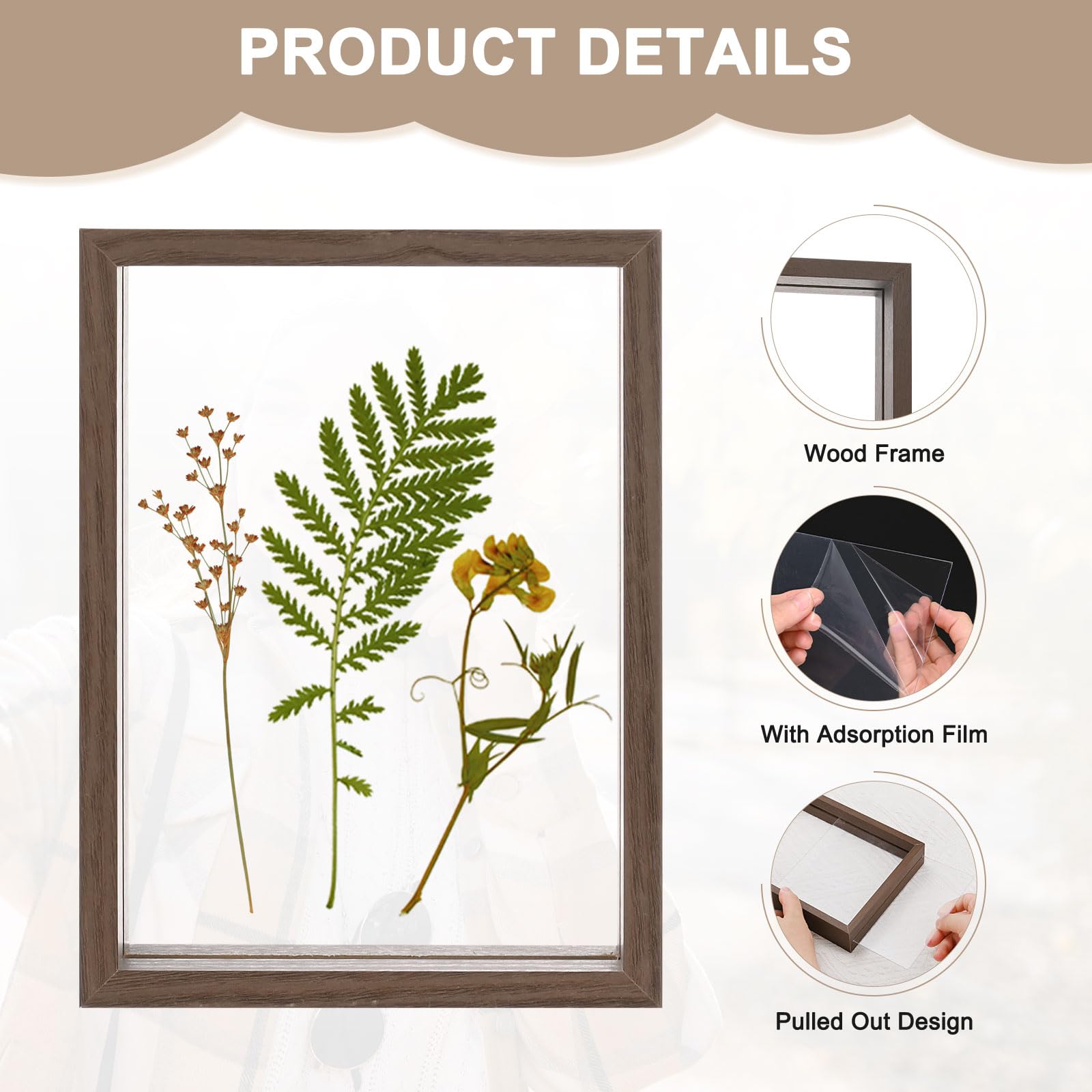 M METERXITY Wooden Pressed Flower Frame - Image 2