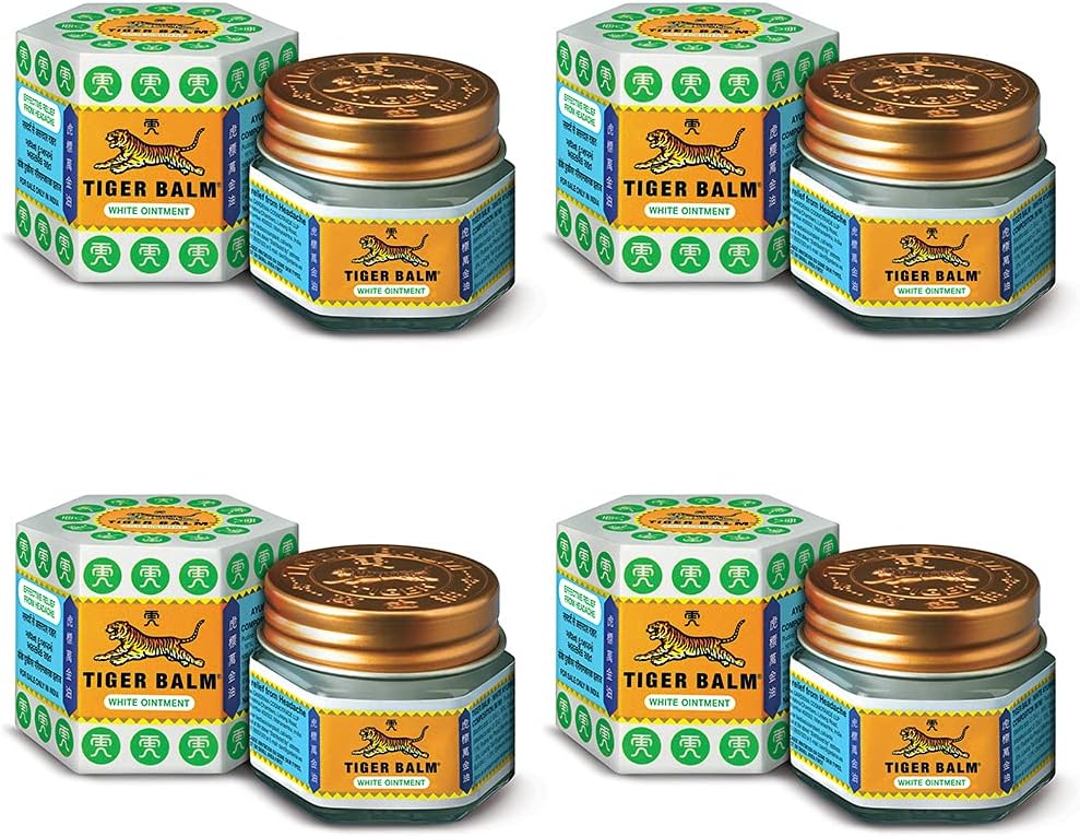 White Ointment | 21ml each | Pack of 4 | Ayurvedic Pain Relief Balm | for Fast Effective Relief from Headache, Stuffy Nose, Nasal Congestion | Combo Pack
