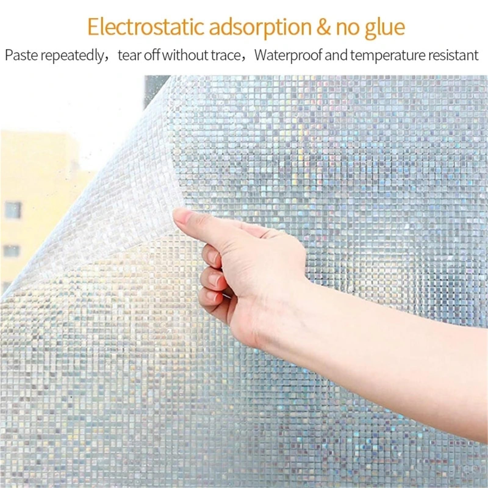 Película de Ventana Arco Iris 3D, Pegatinas Vidrio estáticas, película autoadhesiva, privacidad for, decoración del hogar Anti-UV, 5 uds para Puertas