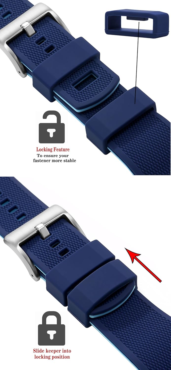 Silicone Watch Bands Quick Release 18mm, 20mm, 22mm for Men and Women Replacement Rubber Watch Band Soft Breathable Waterproof Sport Watchbands Straps - Image 4