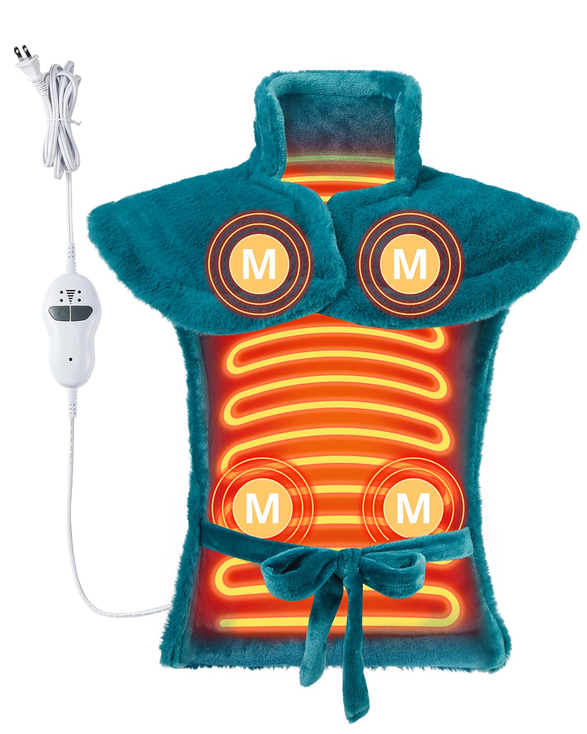 Photo 1 of Fathers Day Gift, Massaging Heating Pad for Neck and Shoulders and Back, 24"X35" Large Electric Heating Pad for Back, 2 Heat Levels, 4 Vibration Modes, ETL Certified, Auto Shut-Off, Birthday Gifts