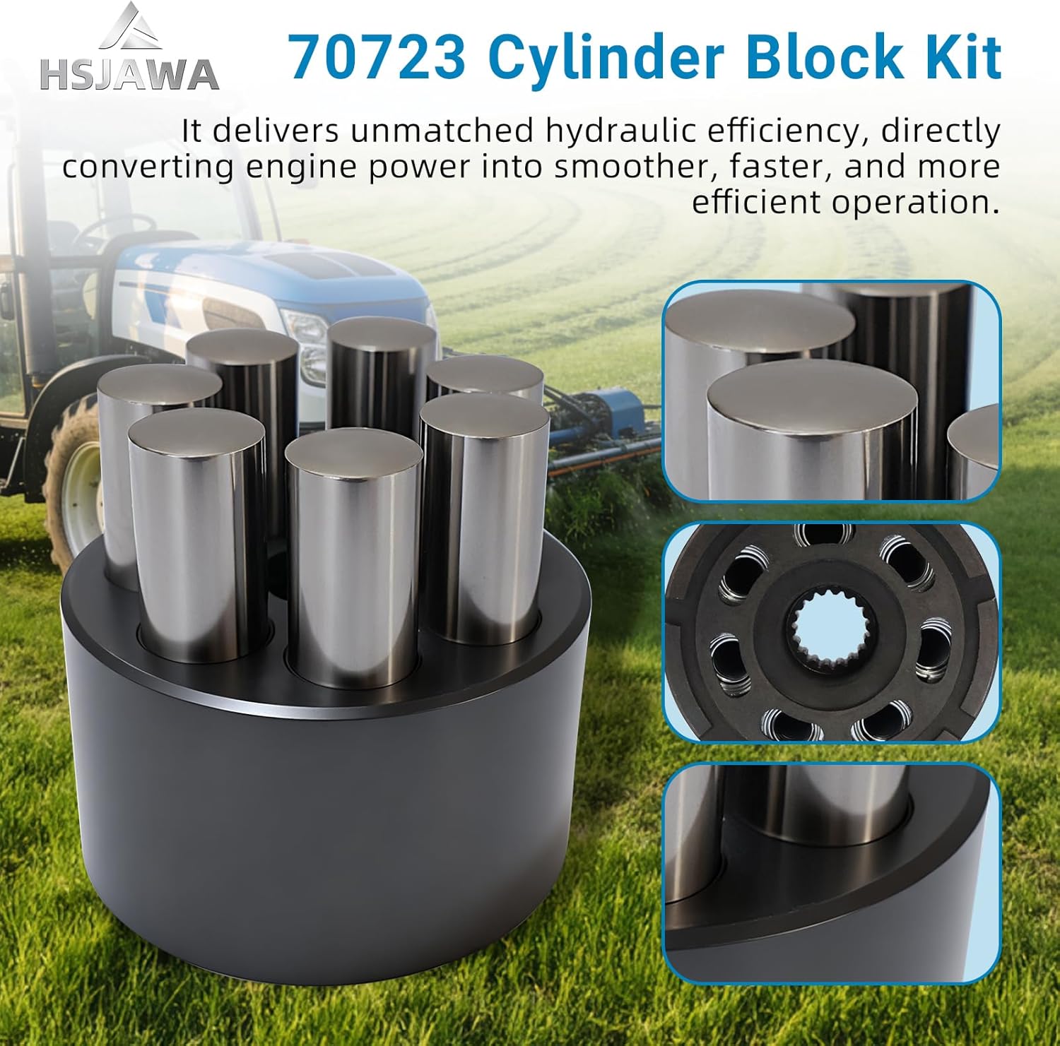70723 Cylinder Block Kit 7 Piston Fits for Hydro-Gear ZT-2800, ZT-3100, ZT-3200, ZT-3400 Z Force RZT SLT GT Lawn Tractor Transaxle