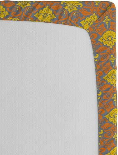 Miniatura 223 de Ambesonne - Sábana bajera ajustable multicolor, en colores y tres tamaños Azul y gris,Verde Militar Sage Green,Ámbar beige,Negro Grey White,Azul