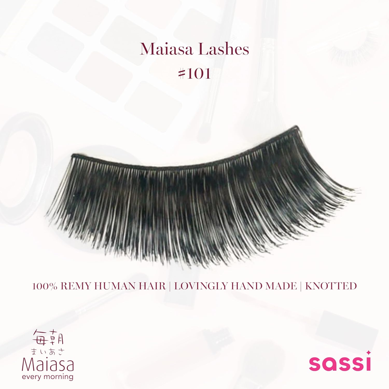 Sassi Maiasa Eyelashes | 100% REMY Human Hair, Lovingly Hand Made, Knotted Eyelashes | 803-101 | 4 Count