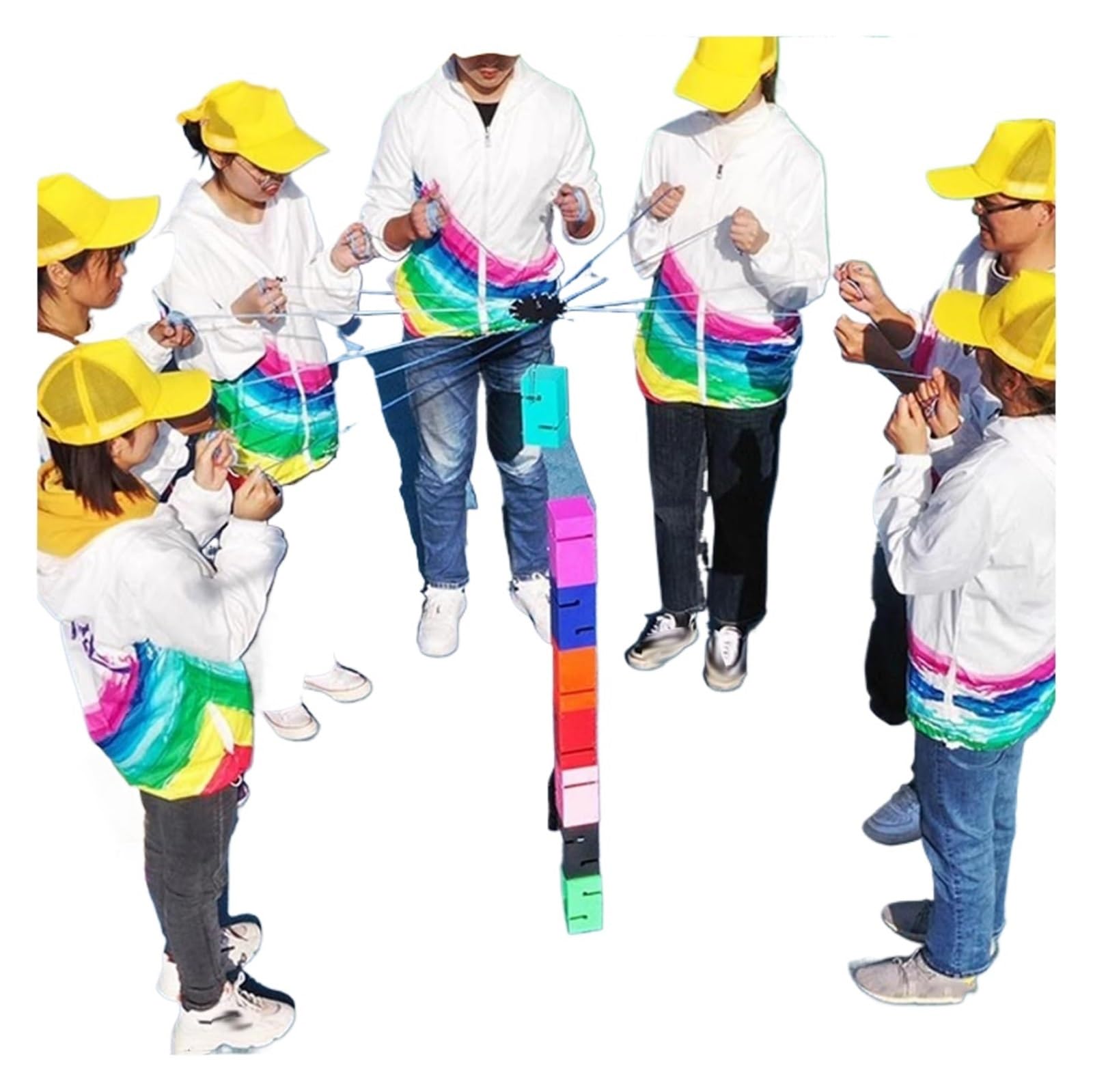 Zestaw klocków do budowania w zespole, Bloki wieżowe do układania zespołowego Materiał ABS Wielokolorowy 5/8/10 szt(Multi-colored,5PCS)