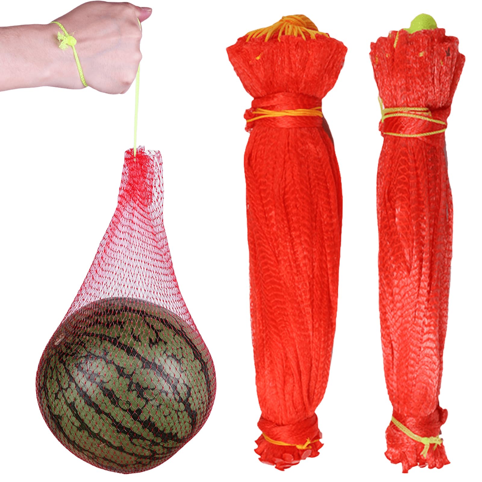 Lot de 100 hamacs melons pour treillis, sacs de support de pastèque de 45 cm, avec cordon de serrage, filets de melon robustes, réutilisables, pour treillis, culture de jardin vertical, Honeydew