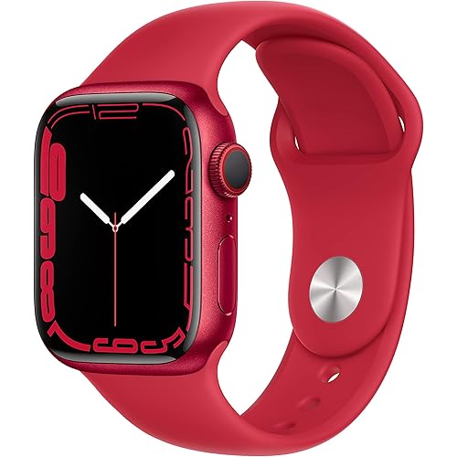 Apple Watch Series 7 [GPS + Cellular 41mm] Smart watch w/ (PRODUCT)RED Aluminum Case with (PRODUCT)RED Sport Band. Fitness Tracker, Blood Oxygen & ECG Apps, Always-On Retina Display, Water Resistant