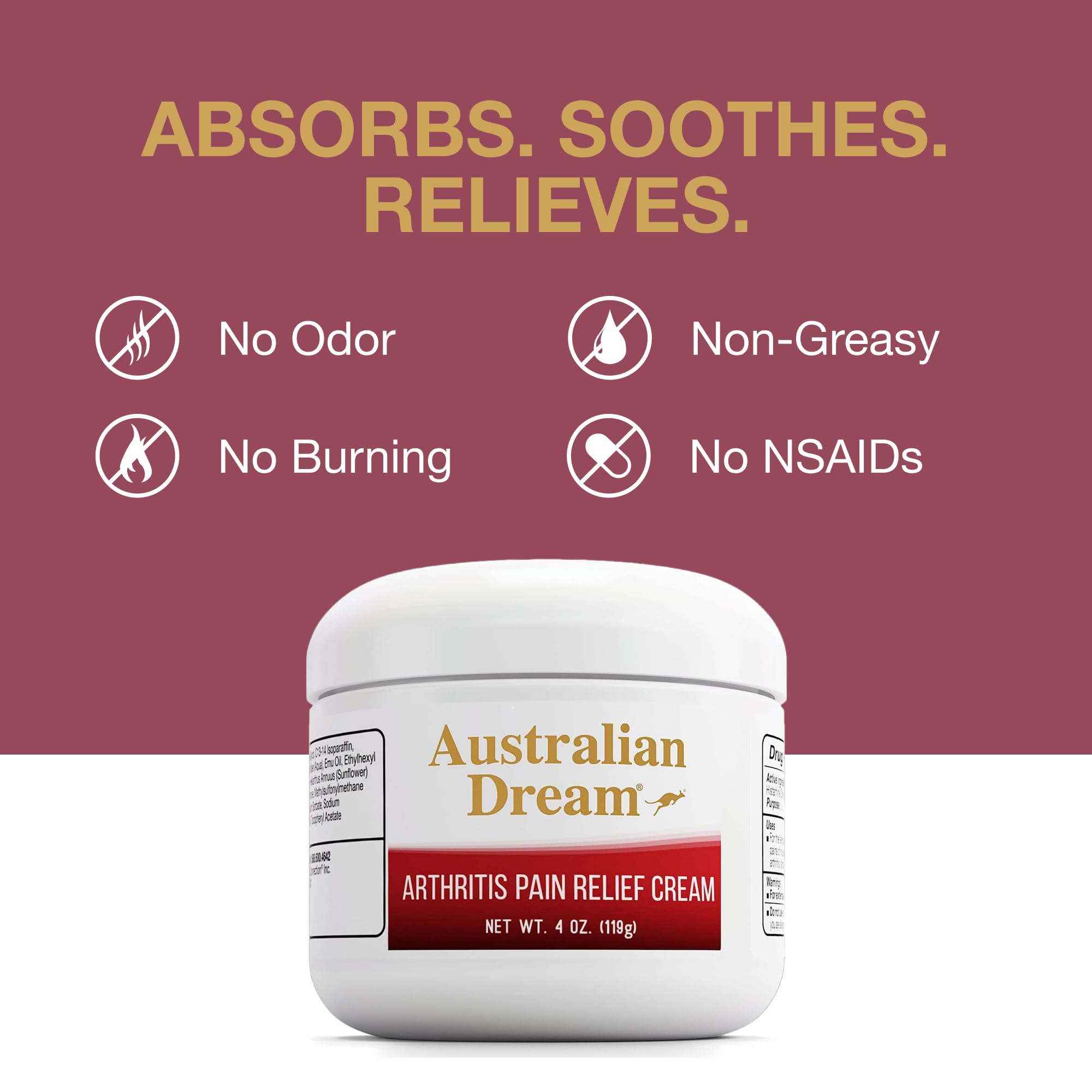 Australian Dream Arthritis Pain Relief Cream, 4 oz Jar — Amazon image 6