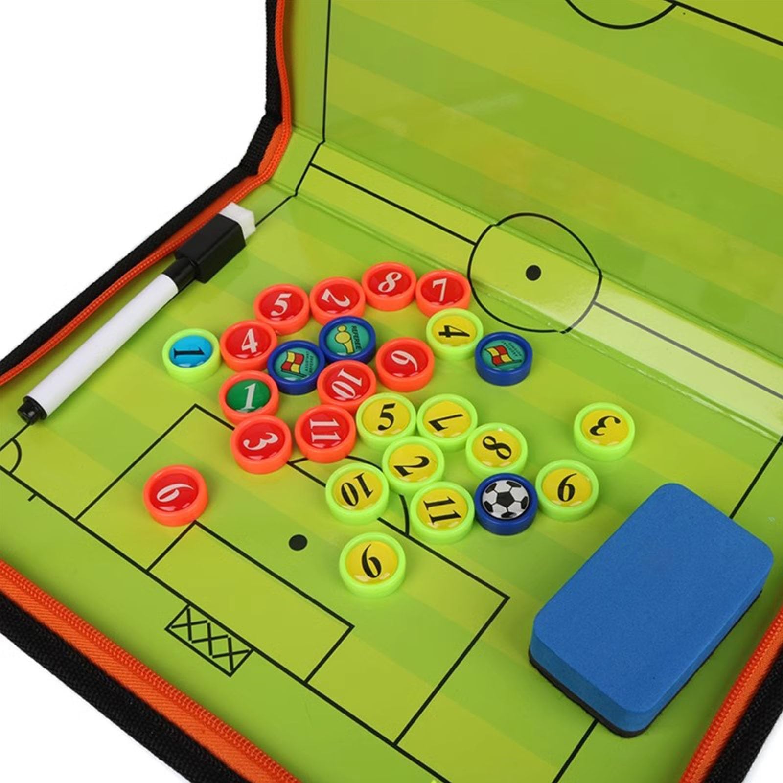 Lavagna Tattica Calcio, Lavagna Magnetica Calcio, Cartellina Allenatore Calcio Portatile, per Insegnare e Formazione