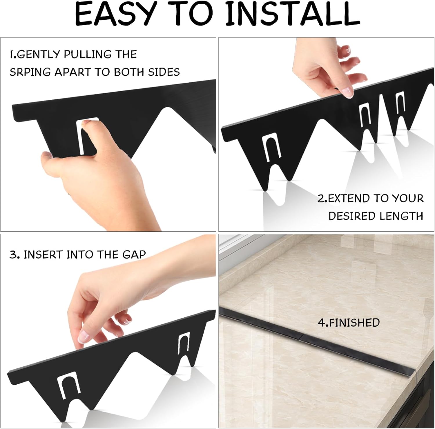 Stainless Steel Stove Gap Covers (2PCS), Stove Gap Filler for Kitchen Oven Counter Side Gap, Range Trim Kit, Easy Clean and Heat Resistant, Adjustable Length 13.8 to 27.5 1