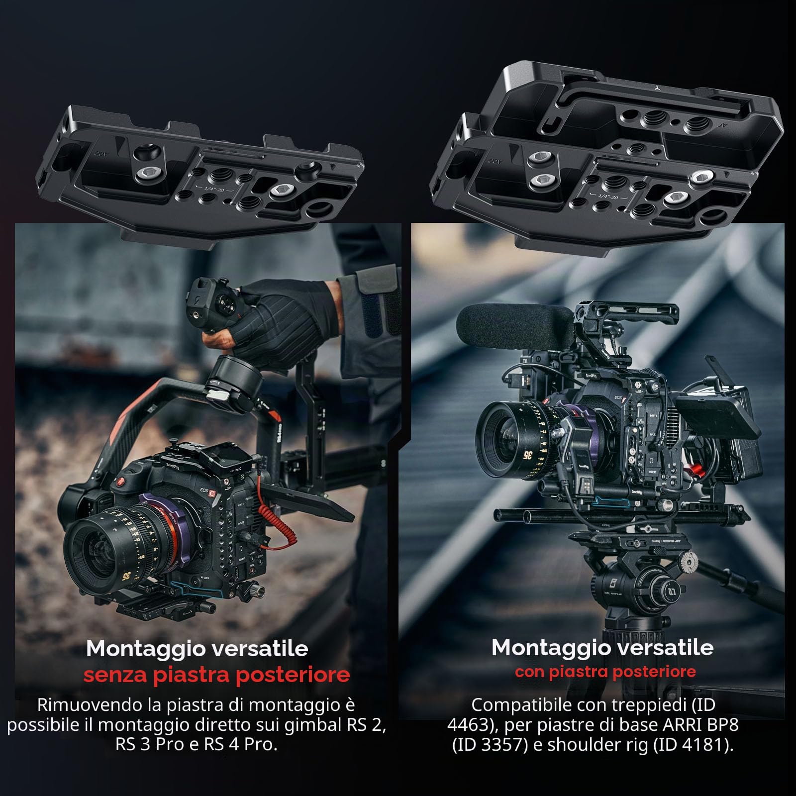 SMALLRIG Cage Kit per Canon C80, design modulare con piastra superiore, laterale e inferiore, guida Nato, supporto adattatore per obiettivo HDMI, gabbia video per fotocamera con accessori 5136