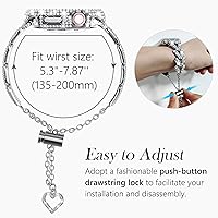 Vista 5 de WINGLE Funda brillante para Apple Watch Band para mujeres de 1.575 pulgadas, 1.732 pulgadas, 1.614 pulgadas, 1.772 pulgadas, 1.614 pulgadas, 1.614