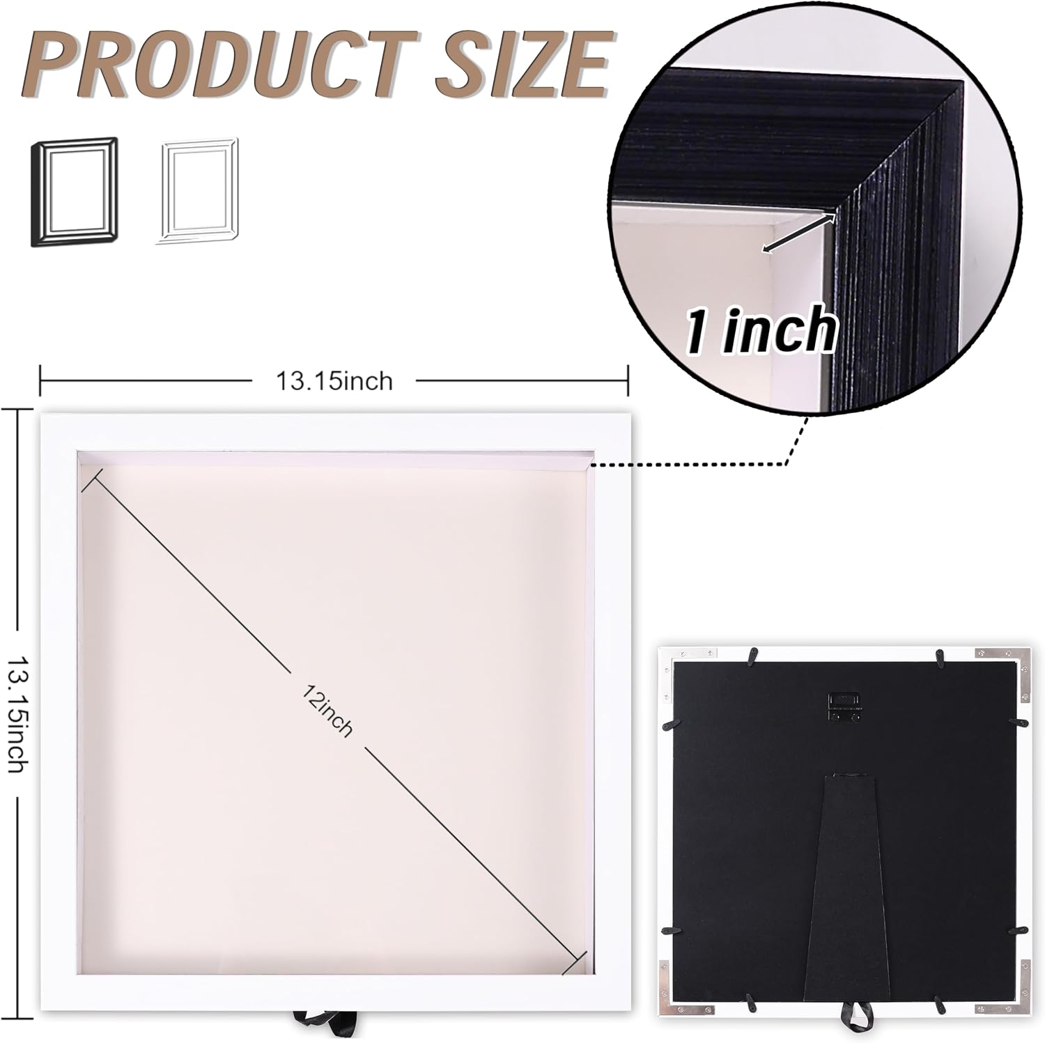 13"X13" T-Shirt Frame for Wall or Tabletop Stand Display,Tshirt Display Case Frames,Sports Jerseys Shadow Box for Shirts,Memorabilia,Picture (White)