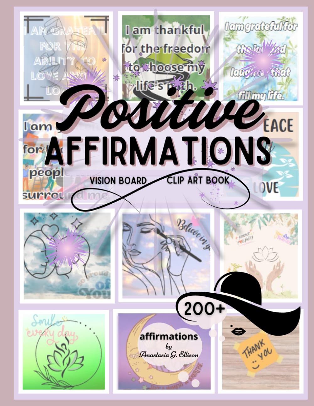 Positive Affirmations Vision Board Clip Art Book: 2026 Vision Board Kit: Motivational Words, Affirmations, and Cutouts for Daily Inspiration
