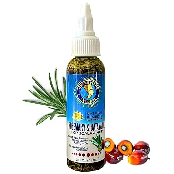 Nefertitis Secrets Rosemary & Batana Oil for Hair Growth | 100% Natural and Hydrating with Black Seed | Avocado & Lavender, Coily, Kinky & Straight Hair | Curly Secret Hair Products - 2 Oz