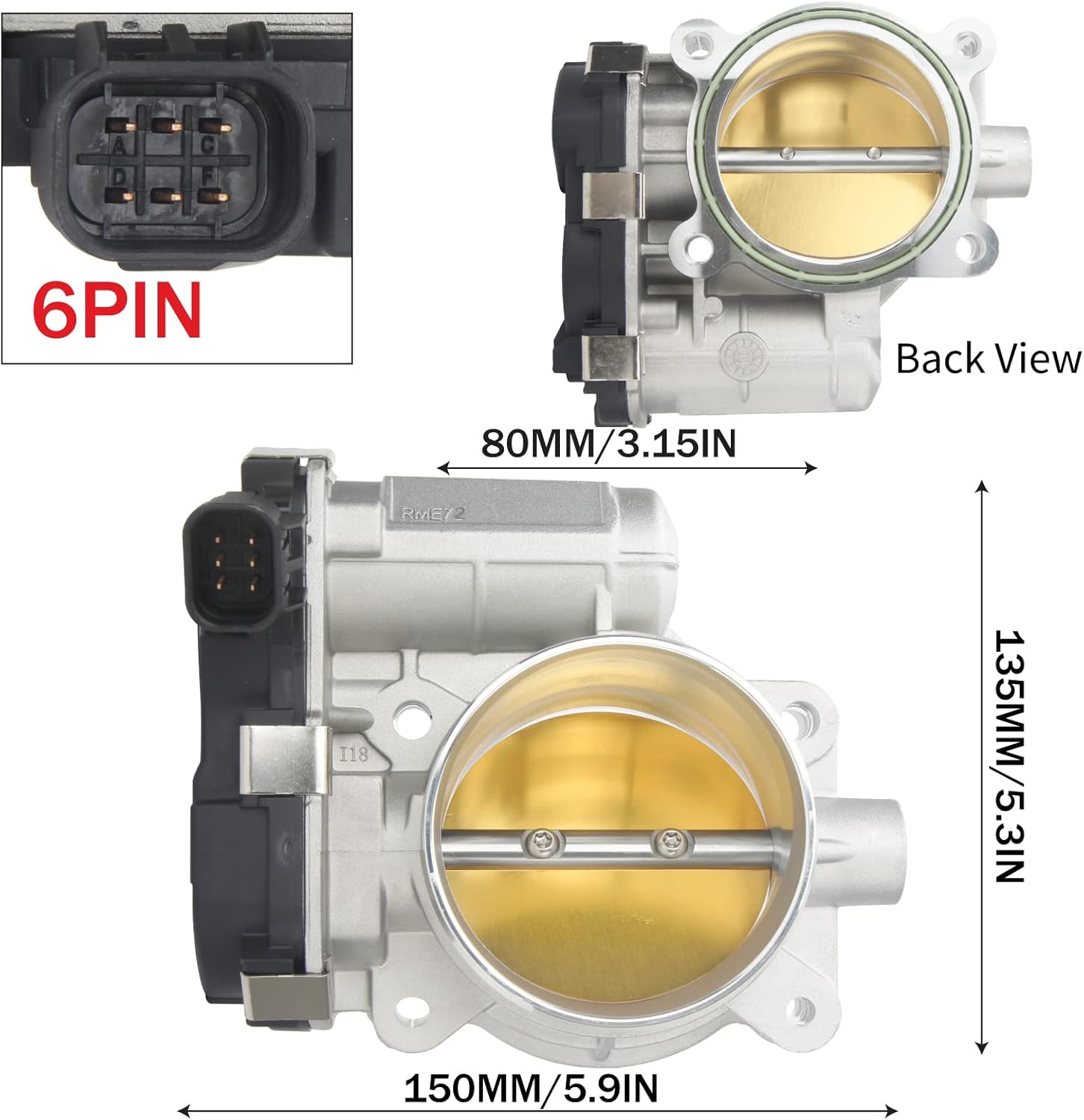 12577029 Electronic Throttle Body Assembly Replacement for Equinox Malibu Impala Uplander Lucerne Terraza G6 Montana Torrent Aura Vue Relay 3.5L 3.9L V6