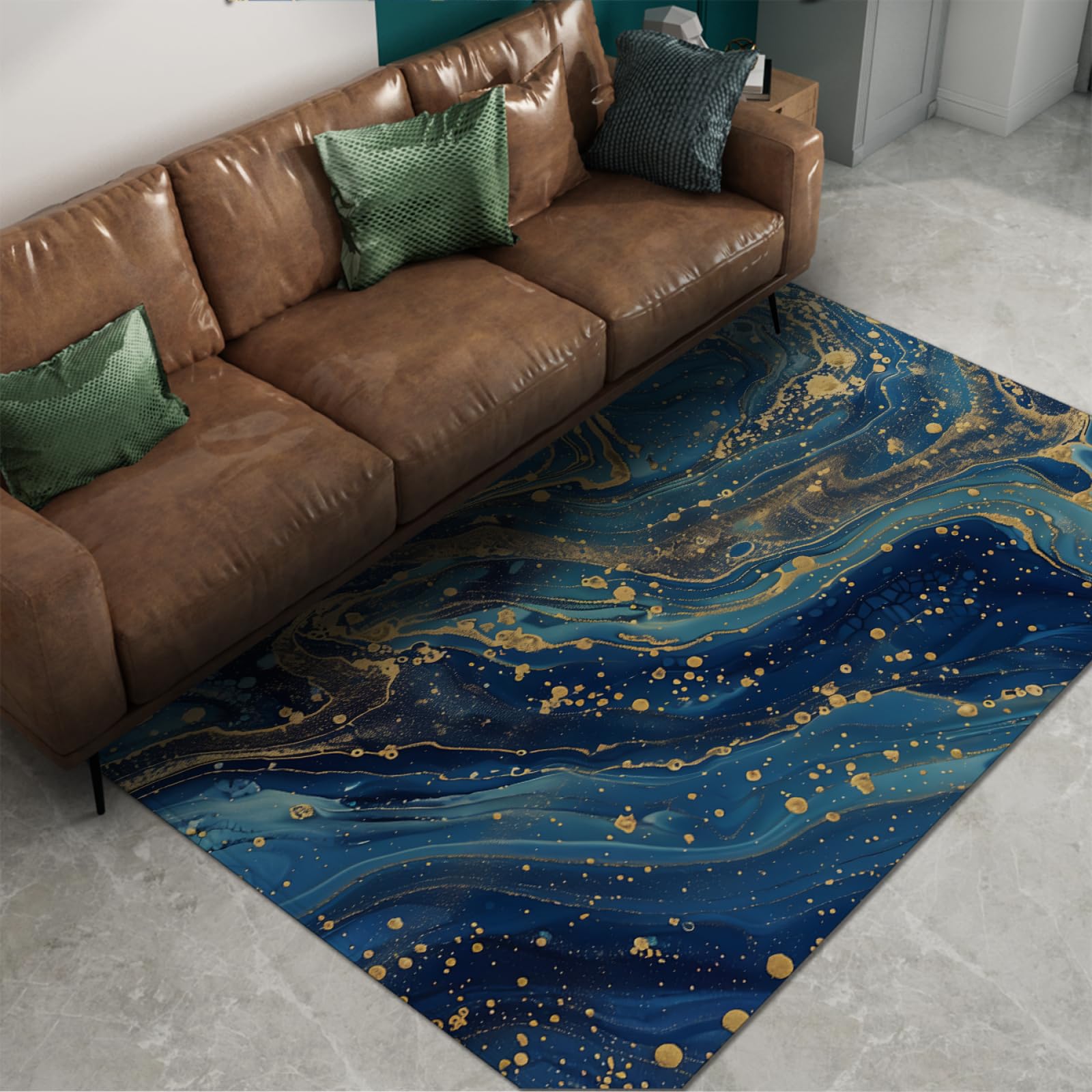 Tapis d’intérieur texture marbre abstrait, grand format de 150x210cm
