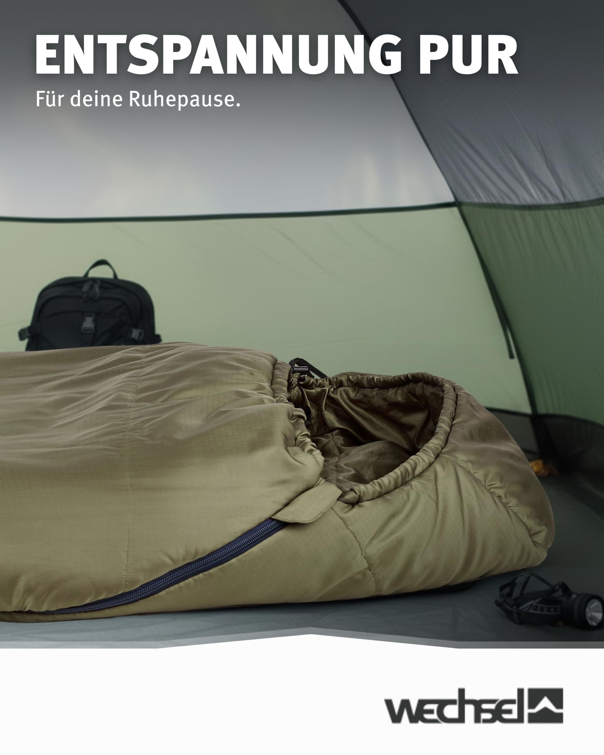 Wechsel Mumienschlafsack Wildfire 0 °C I 4-Jahreszeiten Schlafsack I Kompakt & leicht I Für Temperaturen von 0°C bis 10°C I Ideal für Camping & Outdoor I Größe M