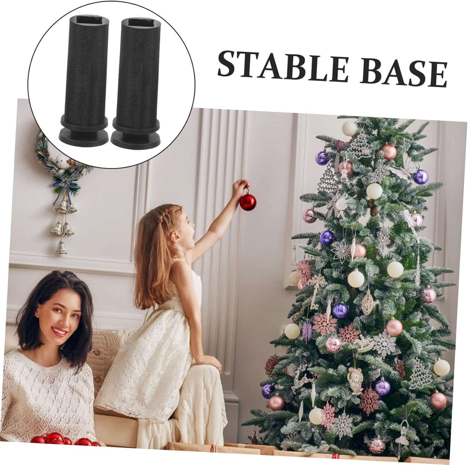 6pcs Plastic Xmas Tree Bases Holders for Christmas Trees Stable and Lightweight Design for Convenient Use Black Color for Holiday Decor