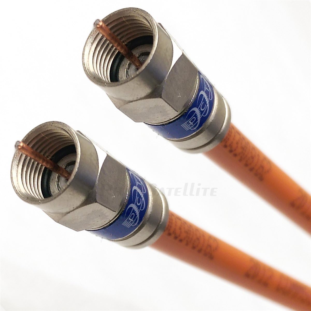 PHAT SATELLITE INTL 200ft Direct Burial Underground RG6 COAXIAL Cable 18AWG Gel Coated Braid Weather Seal All Brass CONNECTORS UL ETL Internet Digital HD Satellite Cut to Order Assembled in USA