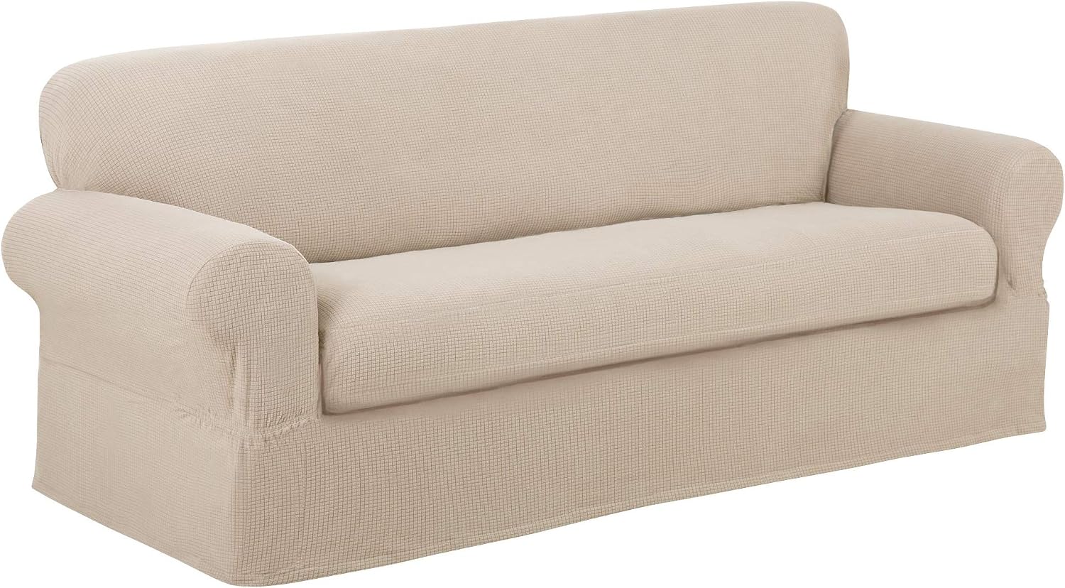 Maytex Stretch Reeves Stretch 2-Piece Sofa Slipcover, Natural