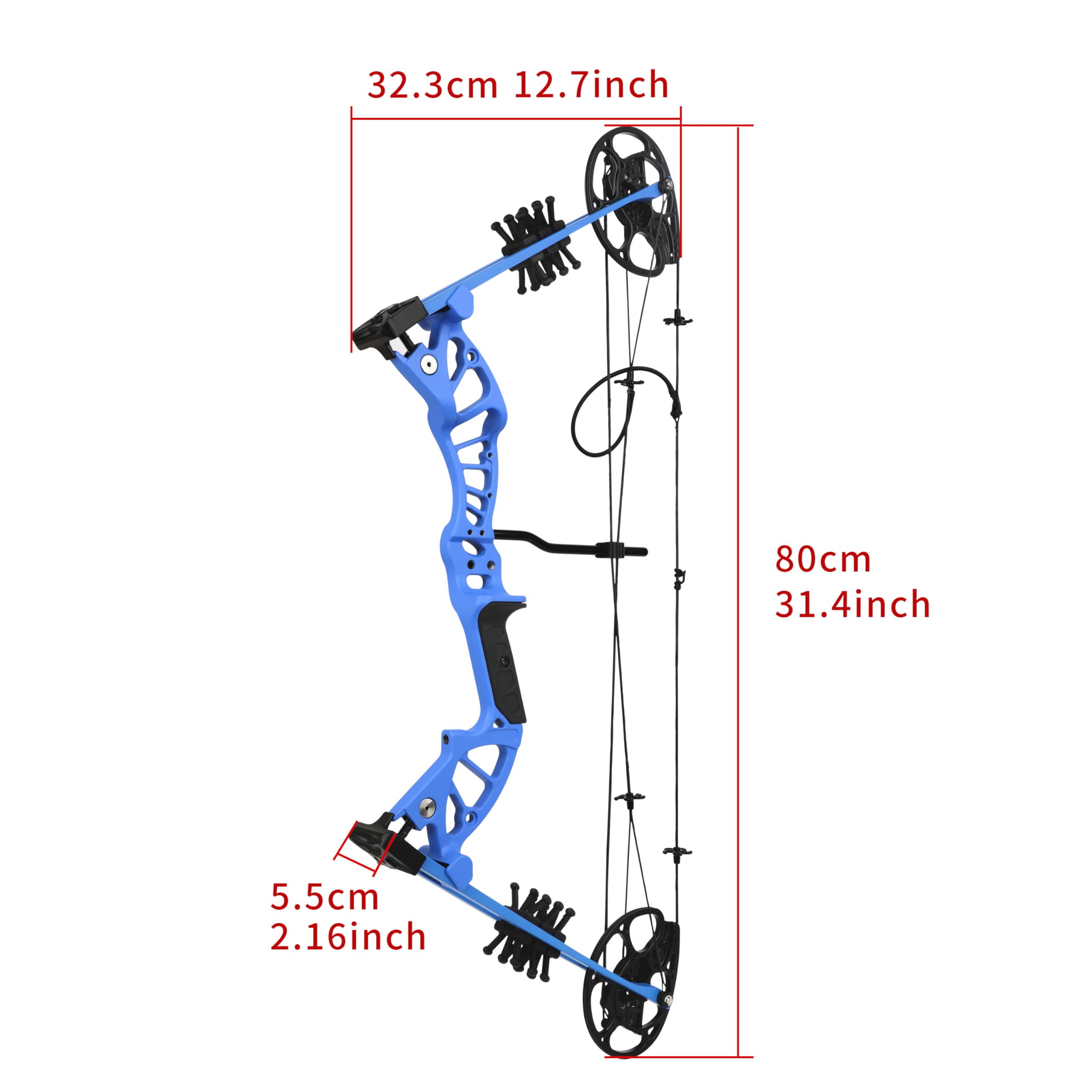 Set di frecce per arco compound da tiro con l'arco, 15-45 libbre, let-off regolabile al 75%, lunghezza di tiro 18,25-29 pollici, per destrimani, ideale per principianti, tiro al bersaglio e caccia