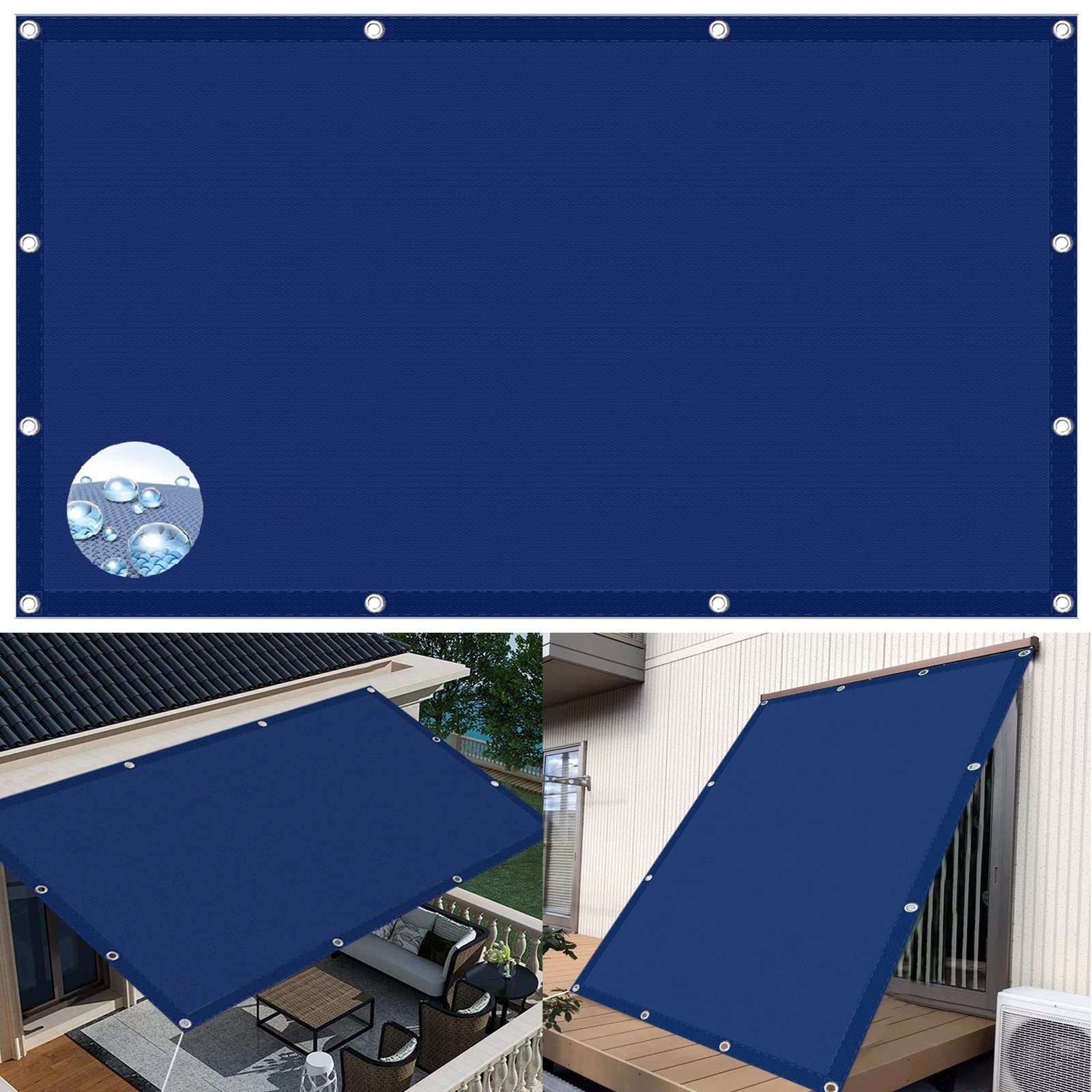 Voile d'ombrage 2x7m imperméable pour stopper la chaleur du soleil