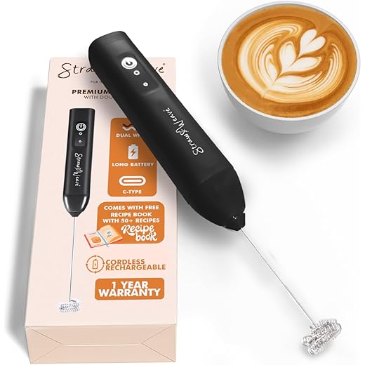 Electric Coffee Frother with Double Whisk
