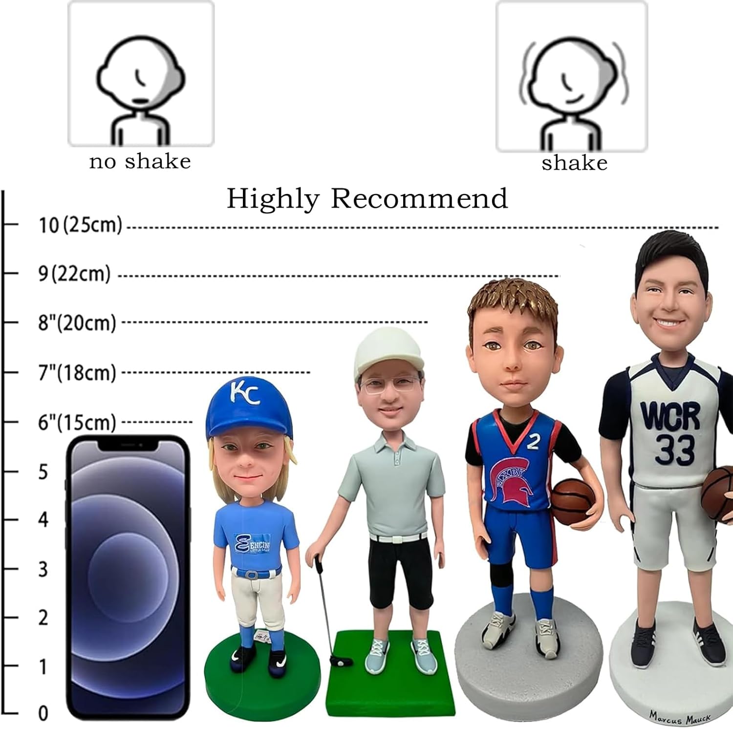 BobbleHeads Figurine Customized Doll, Motorcycle Riders Custom BobbleHead, Motorcycle Model Bobble Head Figures Handmade Personalized Sculpture Gift for Family and People who Enjoy Riding Motorcycles