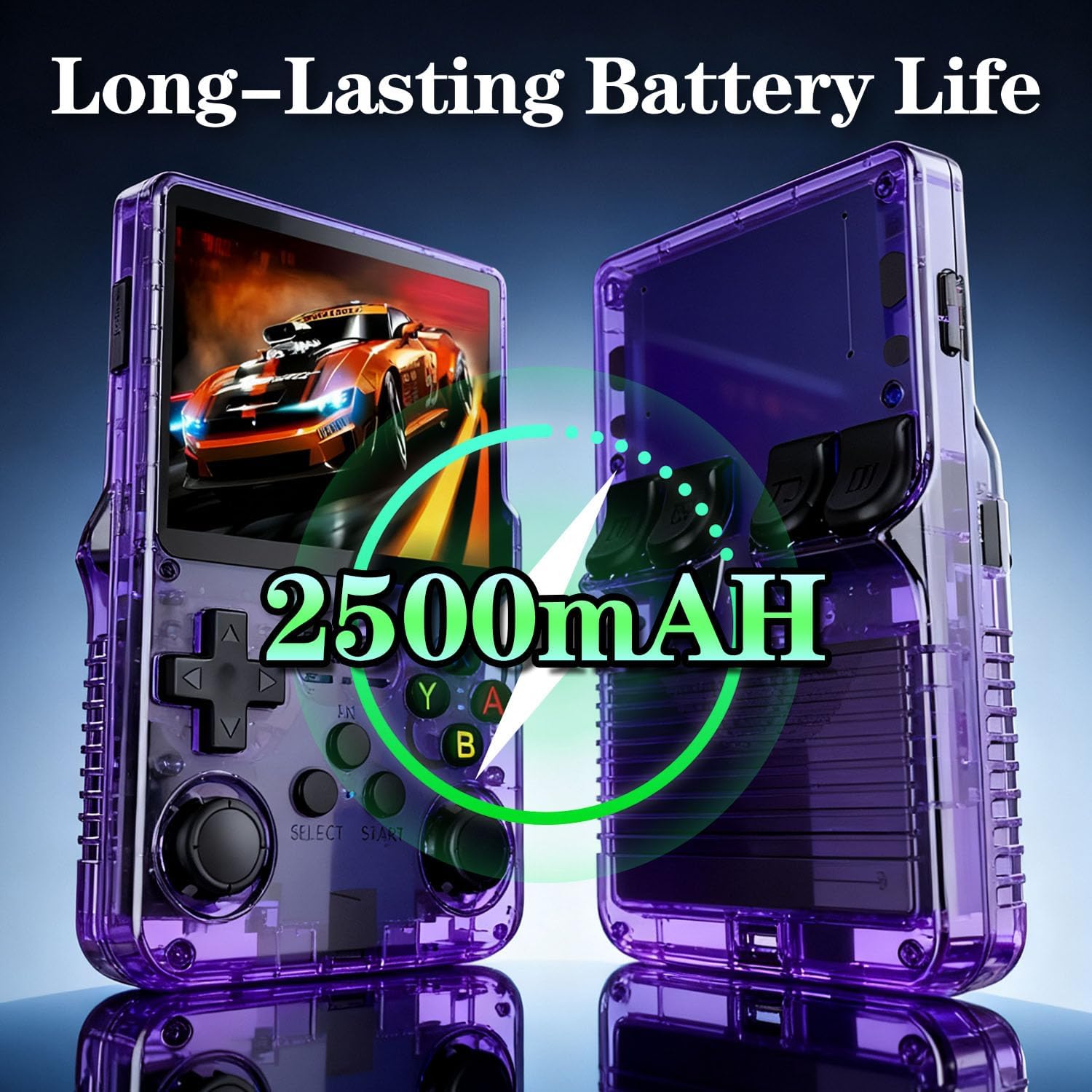 Retro Game Console R36S Handheld Game Console with 64GB Preloaded Games, Save/Load Function, 3.5" HD IPS Screen, Portable Emulator Console for Family, Adults & Nostalgic Players (Purple R36s 3.5") - Image 5